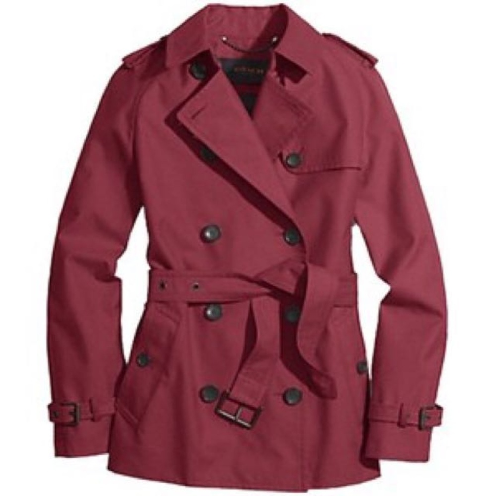 Burgundy Coach Classic Short Tench-coat size M